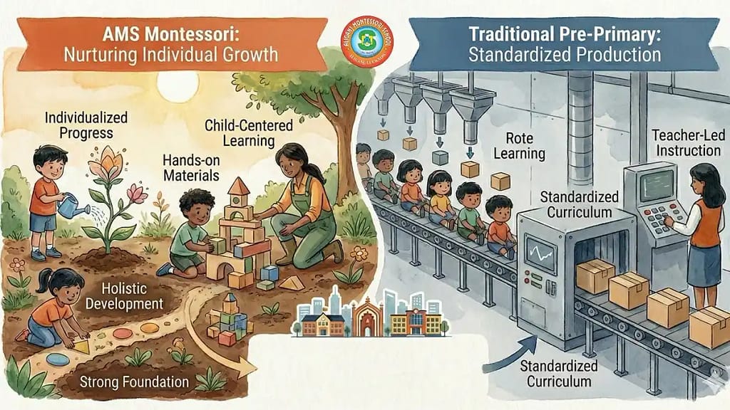 Montessori vs Traditional Pre-Primary Education: Why AMS Leads in Lucknow